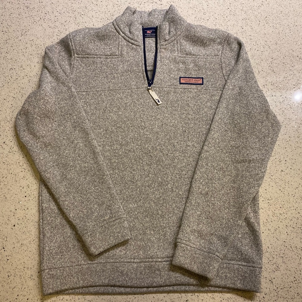 Vineyard Vines Gray Heather Quarter-Zip Pullover